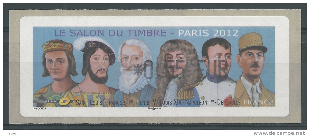 France, ATM Label, French Celebrities, 0.55€, 2012, MNH VF - 2010-... Vignette Illustrate