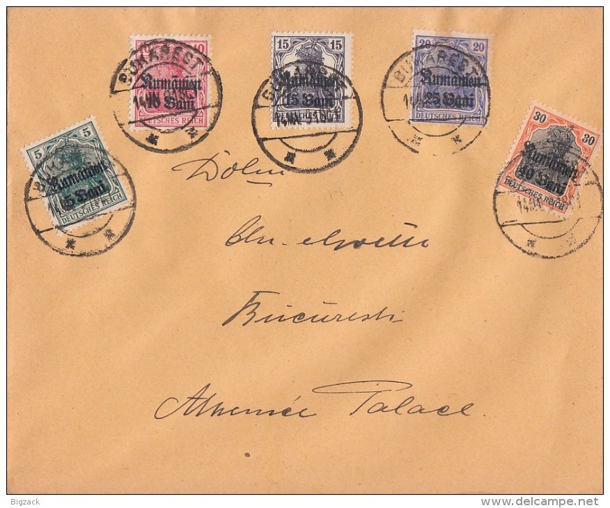 Dt. Besetzung Rumänien Brief Mif Minr.8-12 Bukarest - Besetzungen 1914-18
