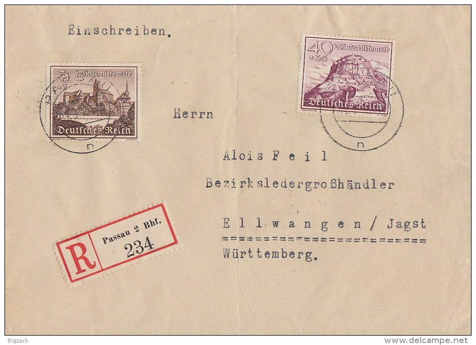 DR R-Brief Mif Minr.730, 738 Passau - Briefe U. Dokumente