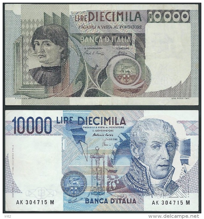 ITALY  ITALIA ITALIEN ITALIE     1976/84  10,000 LIRE S.P.L   2 BANKNOTES - 10.000 Lire