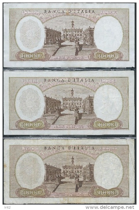 ITALY  ITALIA ITALIEN ITALIE     1962/64  10,000 LIRE S.T.P- S.P.L- N.C- 3 BANKNOTES - 10.000 Lire