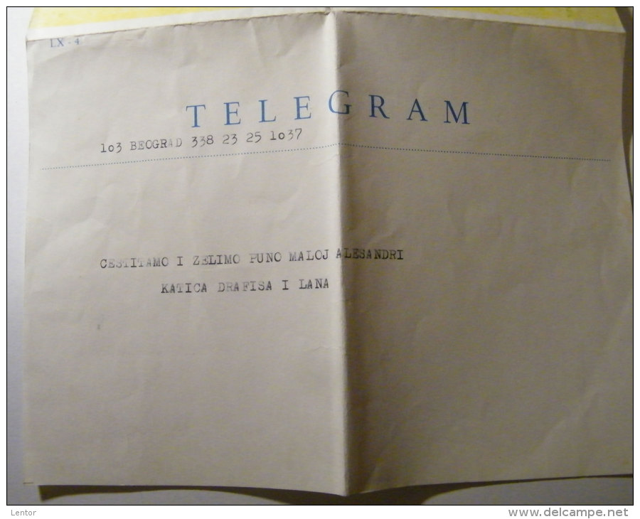 Kt 650 / Telegram, Yugoslavia - Non Classificati