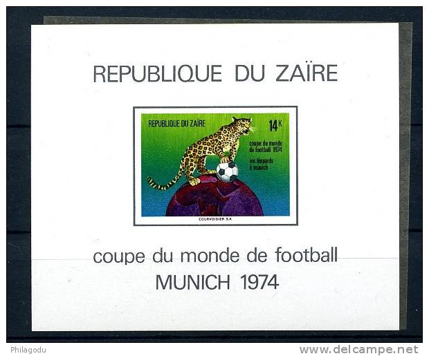 ZAIRE Football Et Panthère Coupe Du Monde München 1974 **  Cote 45 E - Ongebruikt