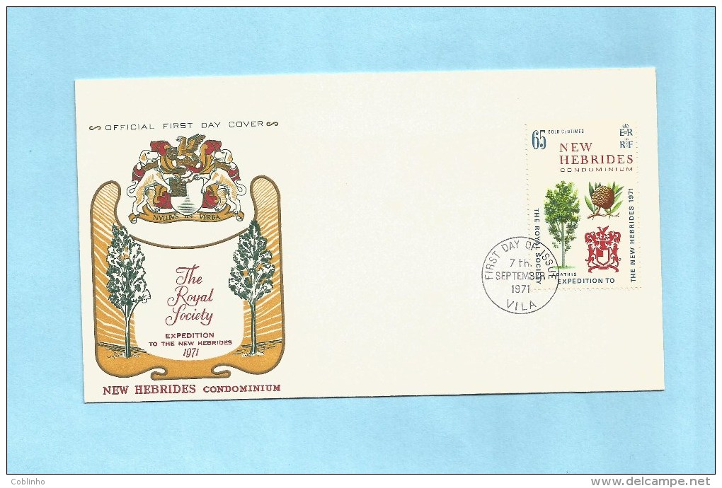 NOUVELLES HEBRIDES (New Hebrides) - Premier Jour FDC - 1971 - YT 313 - Expédition De La "Royal Society" - FDC