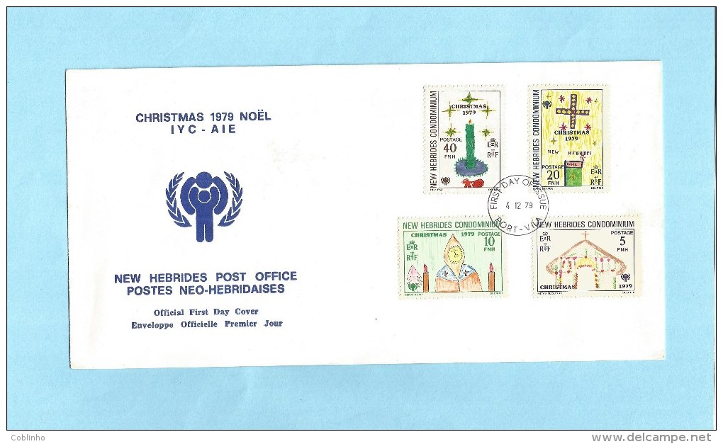 NOUVELLES HEBRIDES (New Hebrides) - Premier Jour FDC - 1978 - YT 571-574 - Noël, Christmas - FDC