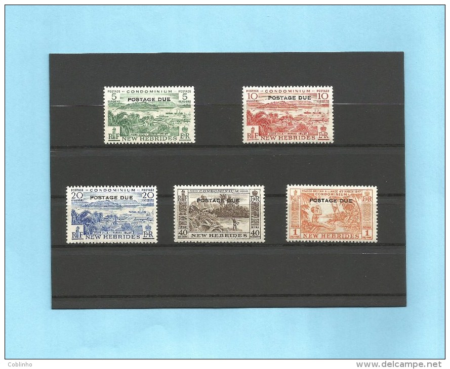 NOUVELLES HEBRIDES (New Hebrides) - Taxe (postage Due) - 1957 - YT 41 à 45 * (MVLH) - Gebruikt