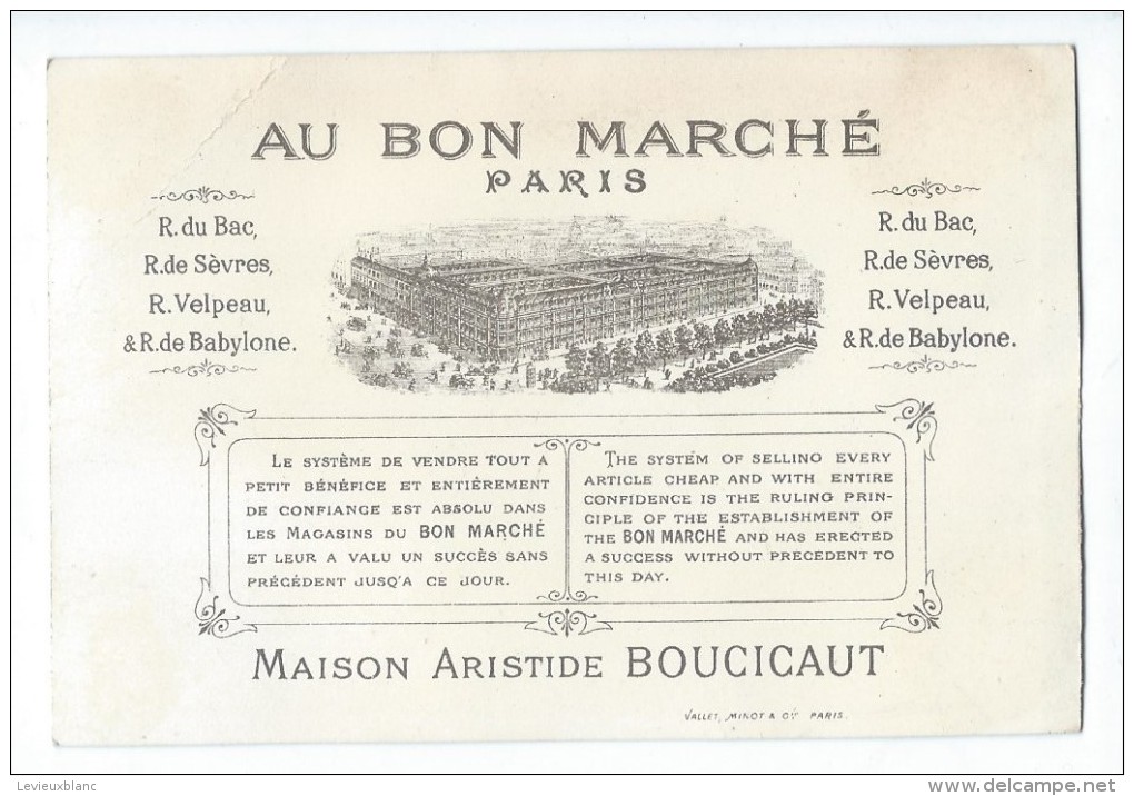 1 Chromo à Fond Doré /Au Bon Marché/Vous Avez Volé Un Jambon/Vallet Minot & Cie/Vers 1885-1890       IMA15 - Au Bon Marché