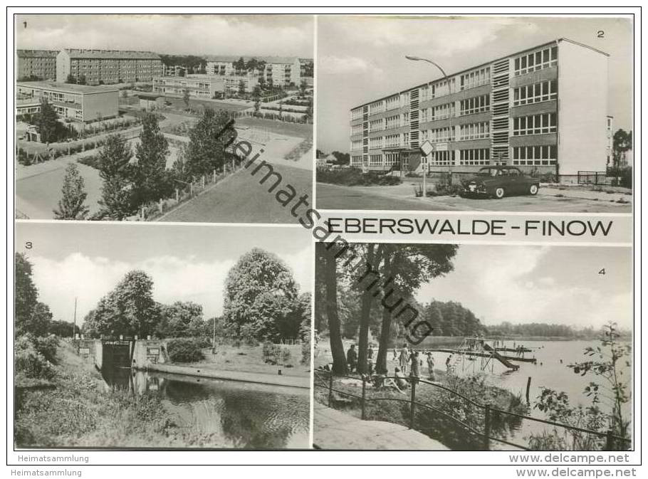 Eberswalde - Heegermühler Schleuse - Finow-Ost - Hans-Beimler-Oberschule - Foto-AK Grossformat - Eberswalde