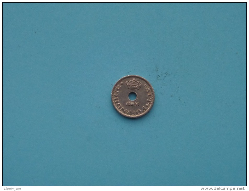 1947 - 10 Ore / KM 383 ( Uncleaned Coin - For Grade, Please See Photo ) !! - Norvège