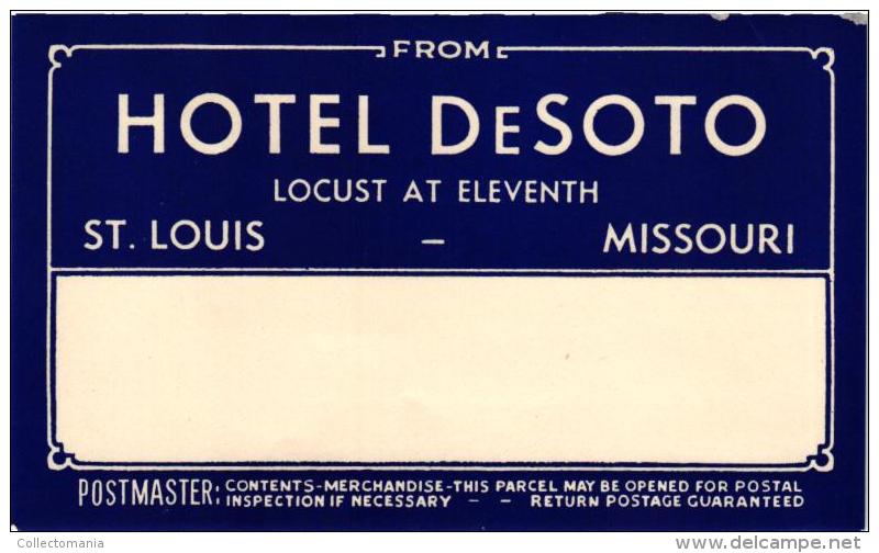 20 HOTE OldL Labels Collection MICHIGAN Lansing MINNESOTAMinneapolis MISSOURI MONTANA MISSOURI ST Louis - Hotel Labels