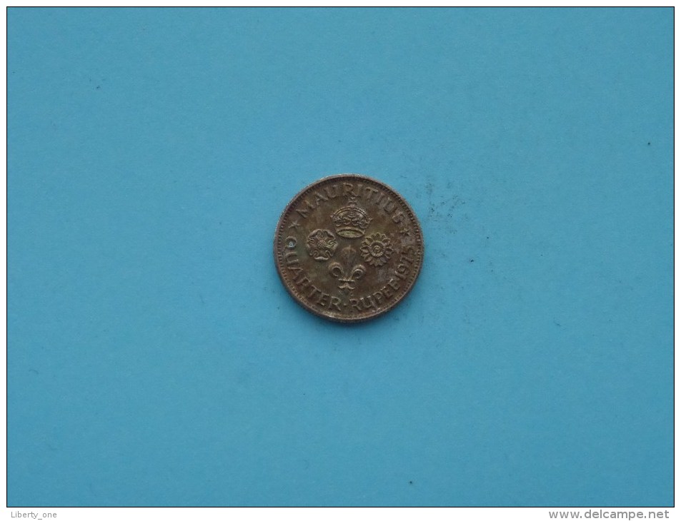 1975 - Quarter Rupee / KM 36 ( Uncleaned Coin - For Grade, Please See Photo ) !! - Maurice