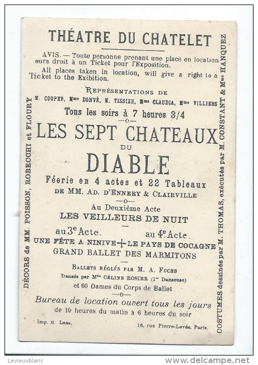 Théatre Du CHATELETLes Sept Chateaux Du Diable /Publicité/Imp. LAAS/vers 1875-1885    IMA26 - Autres & Non Classés