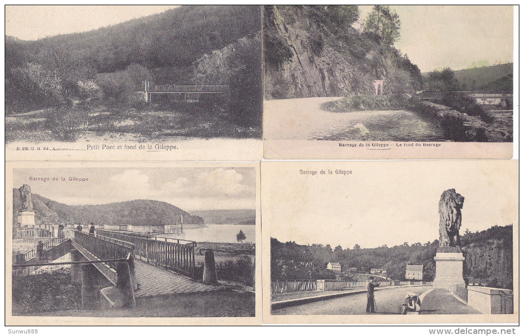 Barrage de la Gileppe - Lot de 95 cartes (précurseur, animée, carte-photo, Trenkler, timbre taxe, Desaix, DTC,....)