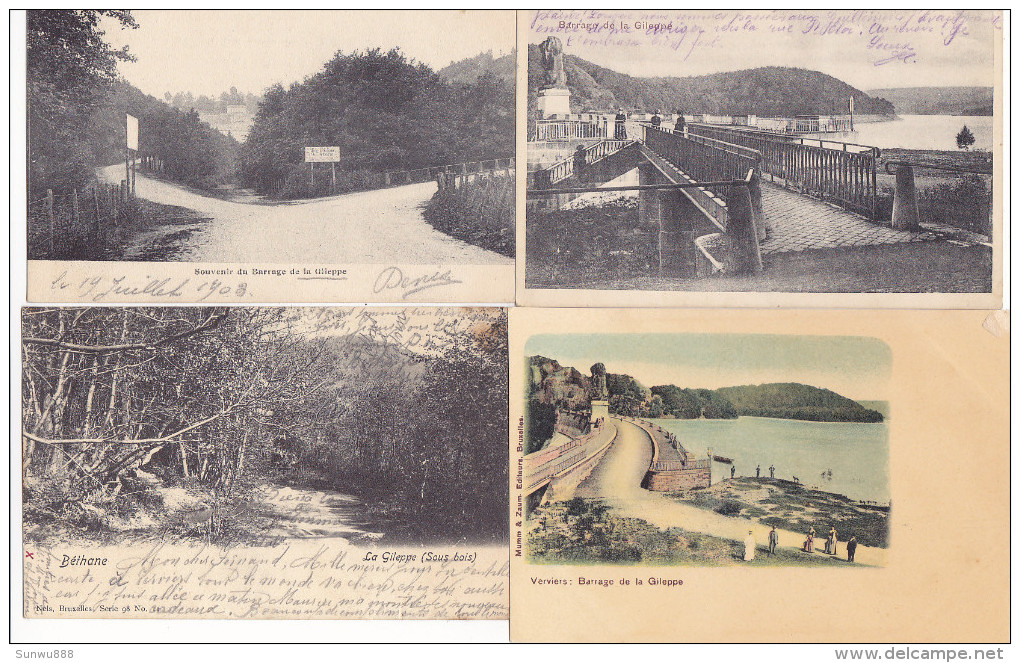 Barrage de la Gileppe - Lot de 95 cartes (précurseur, animée, carte-photo, Trenkler, timbre taxe, Desaix, DTC,....)