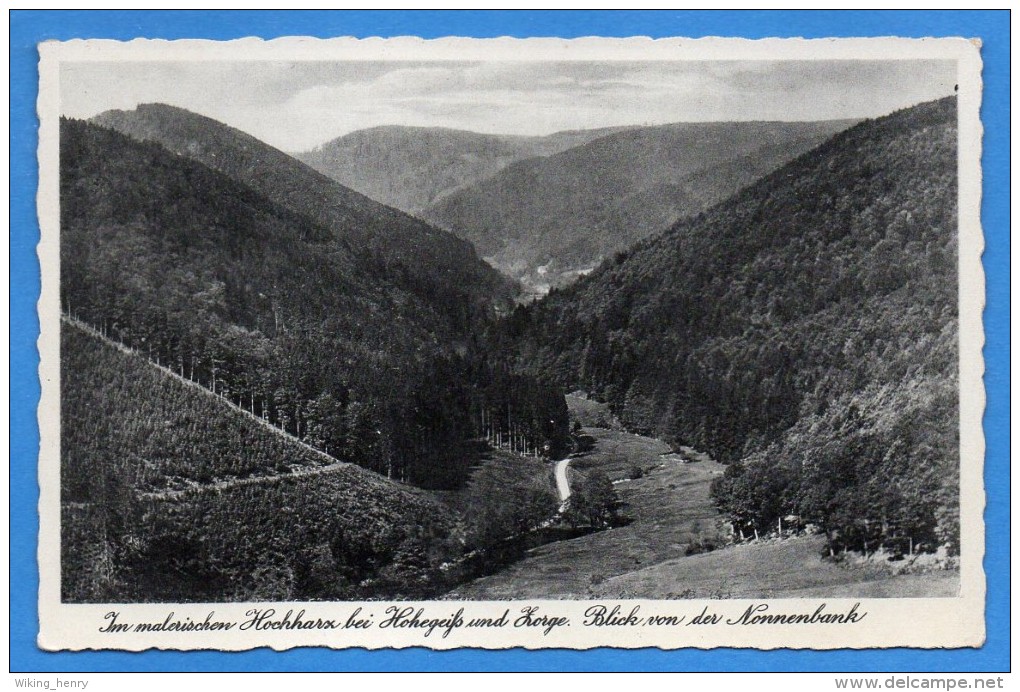 Braunlage - S/w Blick Von Der Nonnenbank Bei Hohegeiß & Zorge - Braunlage