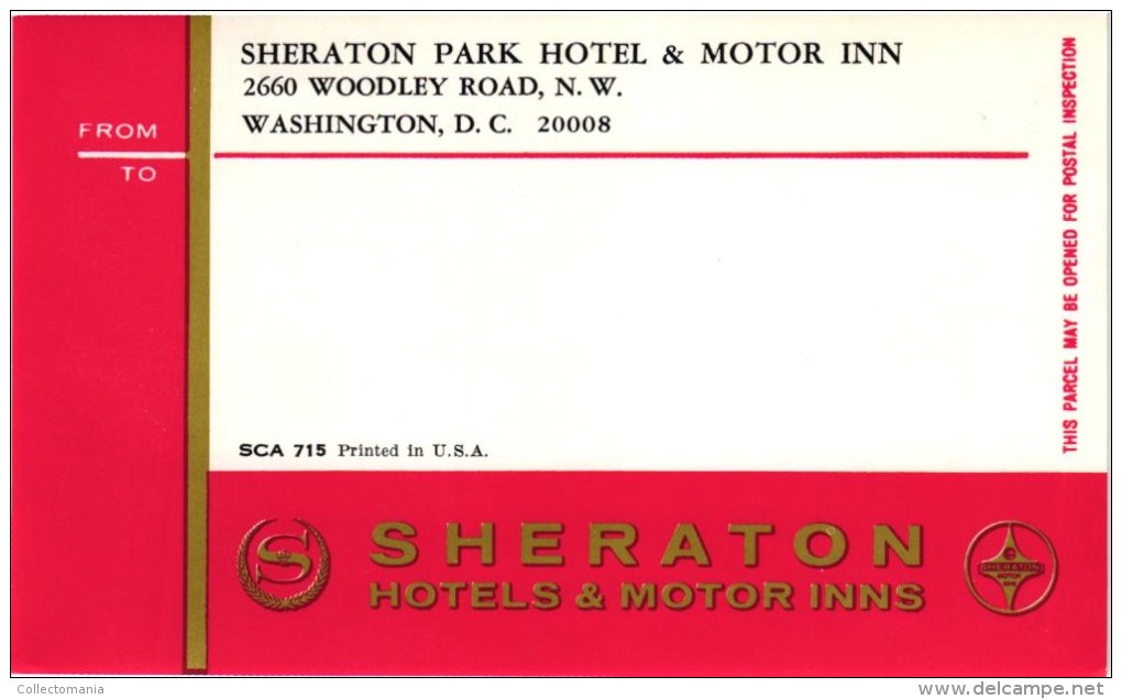 18 HOTEL Labels USA WASHINGTON D.C.Willard Raleigh Burlington Ebbitt Washington Shoreham Continental Statler ambassador