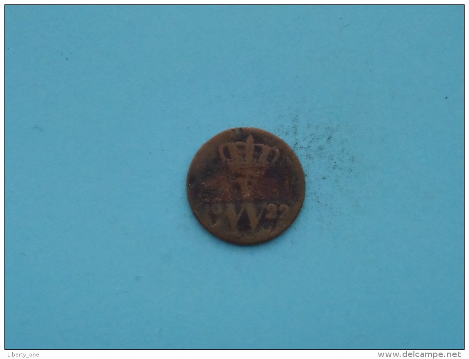 1822 - 1 Cent (B) / KM 47 (?) ( Uncleaned Coin / For Grade, Please See Photo ) !! - 1815-1840: Willem I