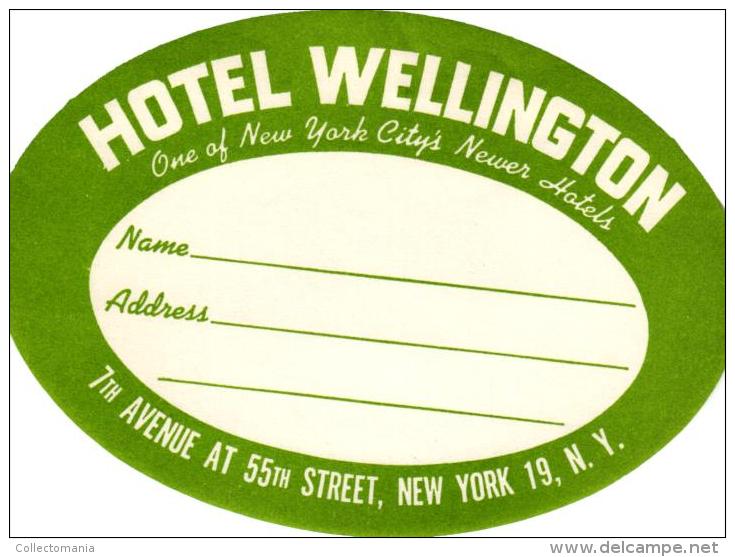 35 HOTEL Labels NEW YORK City Royalton Wenthworth Dixie  Beekman  Old Collection  VG To Excellent Fifties And Older - Hotel Labels