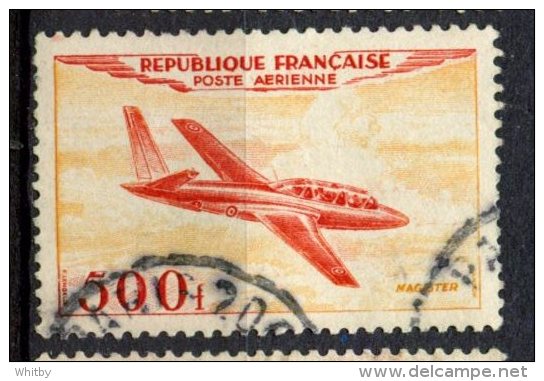 France 1954 500fr Jet Plane Issue #C31 - 1927-1959 Used