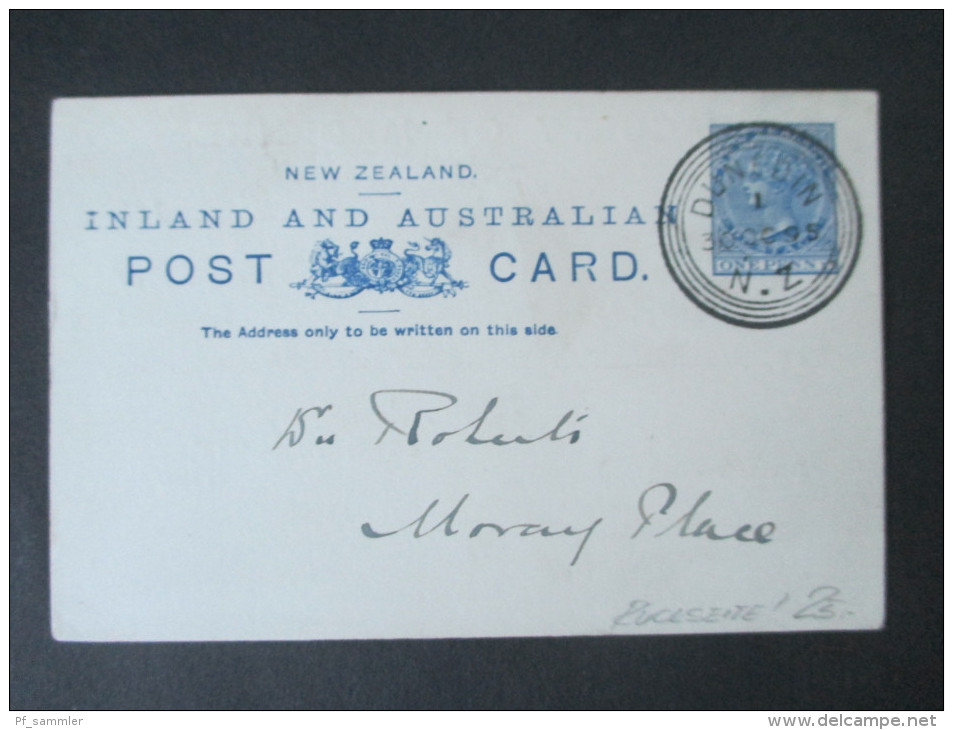 Neuseeland / NZ 1895 Ganzsache Post Card Mit Firmenzudruck! Faculty Of Medicine. Sauberer Dunedin Stempel. Hospital - Briefe U. Dokumente