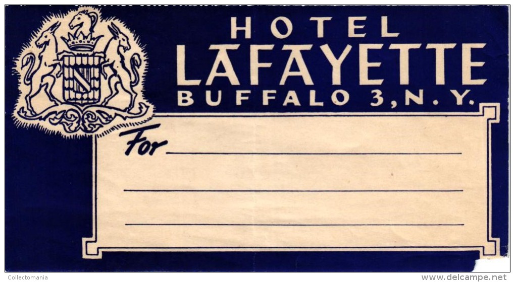 15 HOTEL Labels USA  NEW YORK  Elmira Elmhurst Rochester Albany Syracuse Cooperstown Grossinger Buffalo - Etiketten Van Hotels