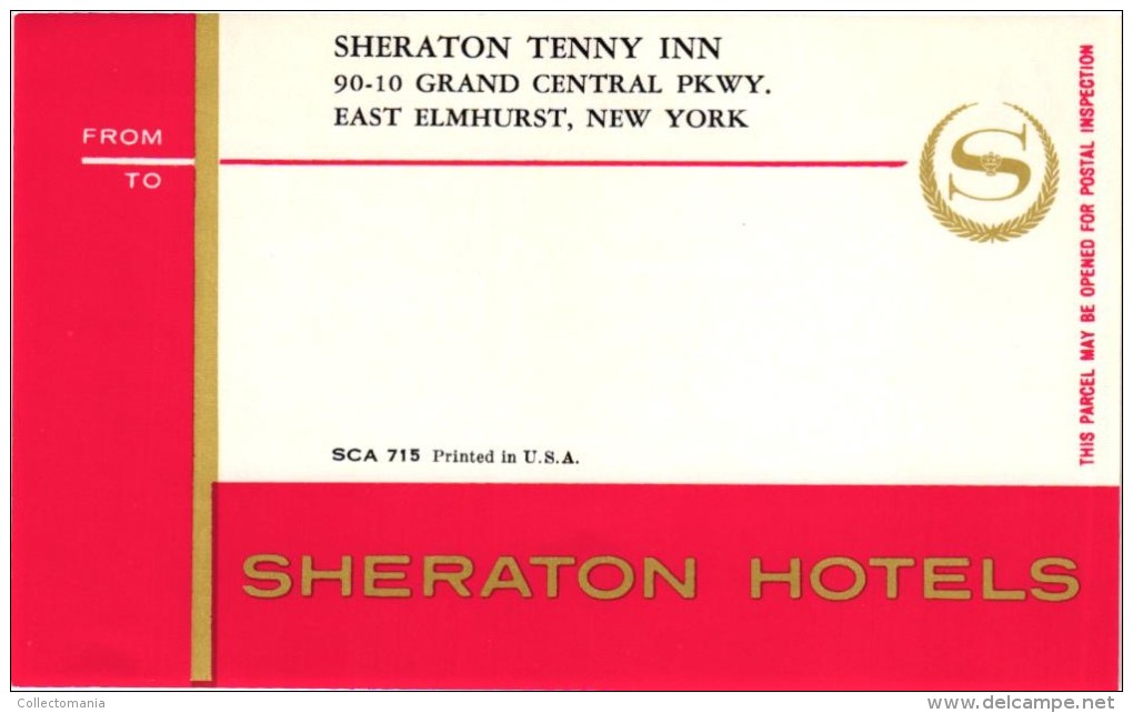 15 HOTEL Labels USA  NEW YORK  Elmira Elmhurst Rochester Albany Syracuse Cooperstown Grossinger Buffalo