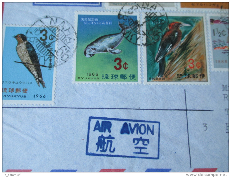 Japan / Ryukyus 1965 / 66. Motive Tiere. Schildkröten / Wal / Specht / Reh / Vogel. Schöne Frankatur. Luftpost / Airmail - Tartarughe