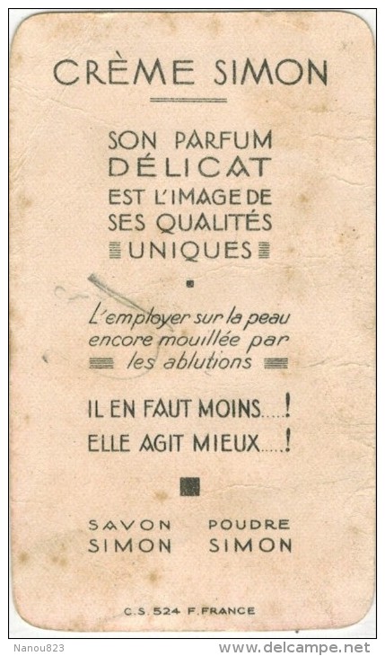 CARTE PARFUMEE PUBLICITAIRE  : Crème SIMON PARIS - Papillon - Anciennes (jusque 1960)