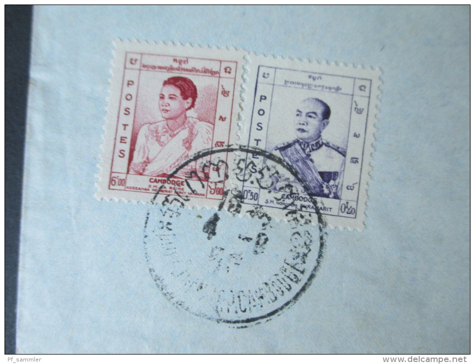 Kambodscha 1956 Nr. 51 / 57 MiF. Luftpost Nach Wien! Udam Peanich Phnom-Penh. Cambodge - Cambodge