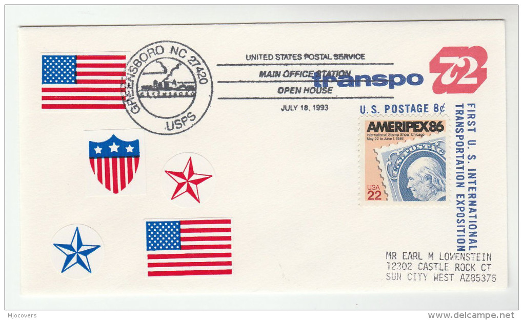 1993  USA  Greensboro Nc EVENT COVER  Stamps UPRATED Postal STATIONERY - 1981-00