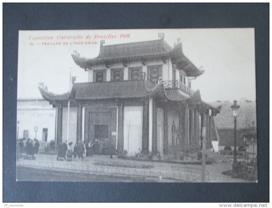 AK Exposition Universelle De Bruxelles 1910 Pavillon De L'indo Chine. Asiatische Kultur. Ungelaufen / Sehr Guter Zustand - Exhibitions