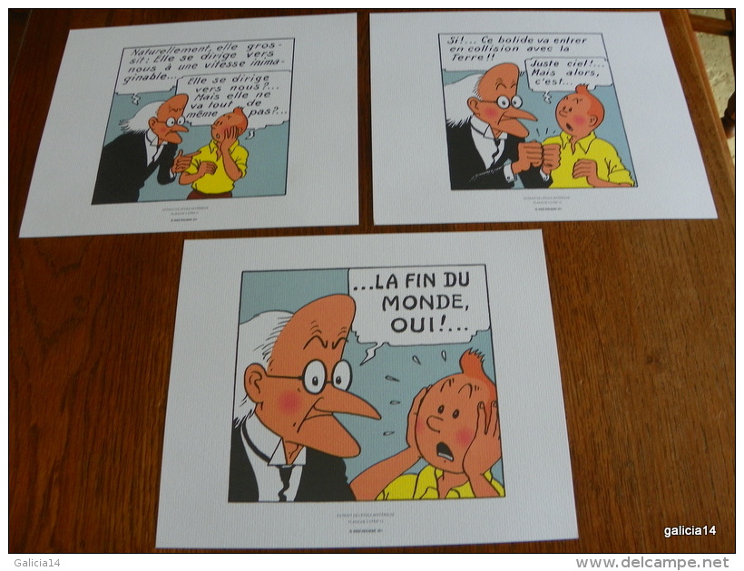 LOT DE 3 EX-LIBRIS TINTIN ~ HERGE MOULINSART 2011 / L´ ETOILE MYSTERIEUSE - Illustrateurs G - I