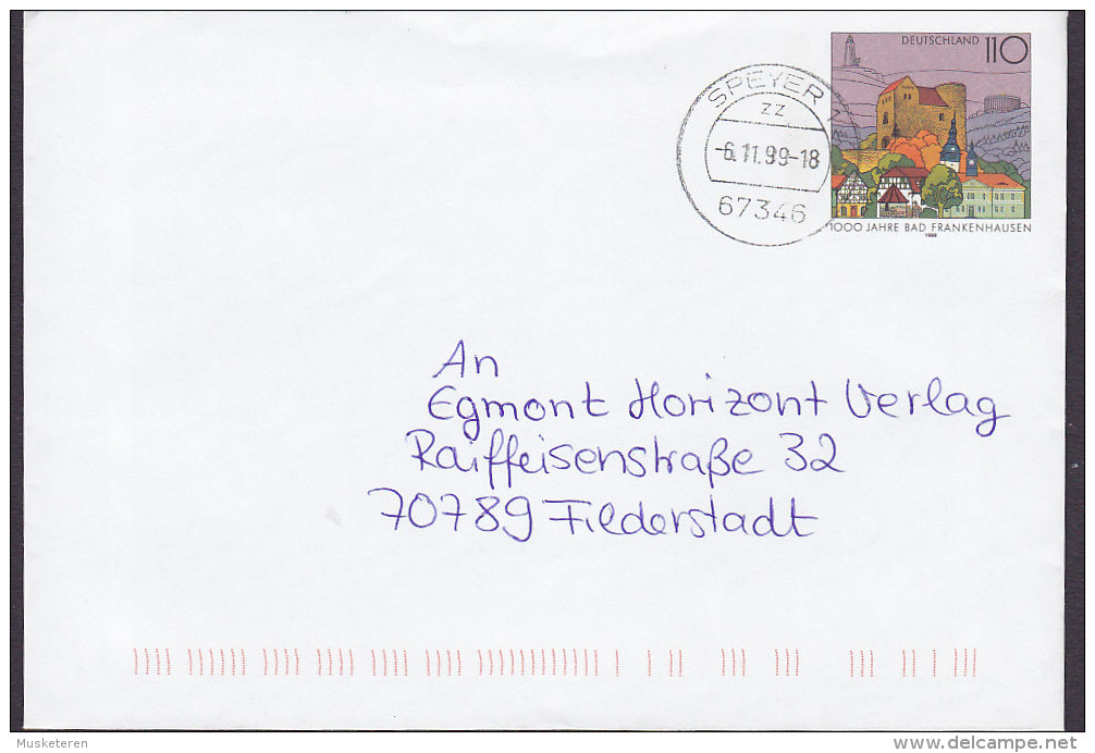 Germany Bundespost Postal Stationery Ganzsache Bad Frankenhausen SPEYER 1999 FILDERSTADT - Covers - Used