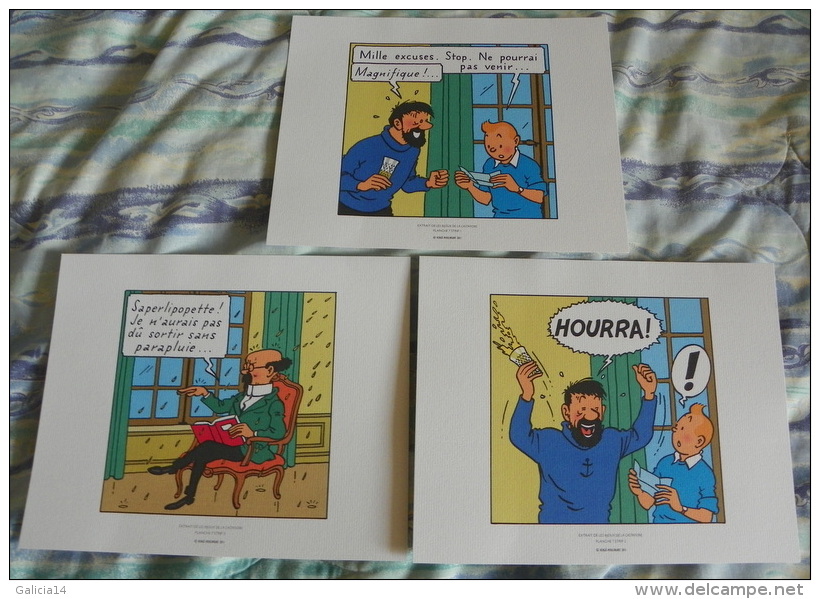 LOT DE 3 EX-LIBRIS TINTIN ~ HERGE MOULINSART 2011 / LES BIJOUX DE LA CASTAFIORE - Illustrateurs G - I