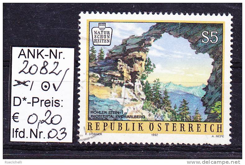 5.2.1992 - SM  "Naturschönheiten In Österreich"  -  O  Gestempelt  -  Siehe Scan  (2082o 01-11) - Usados