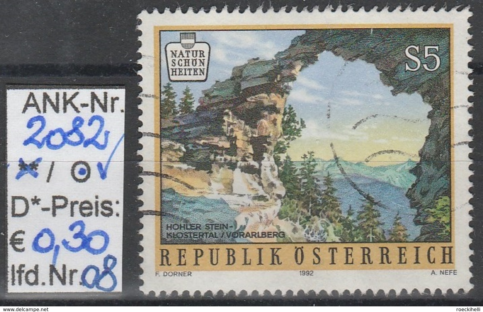 5.2.1992 - SM  "Naturschönheiten in Österreich"  -  o  gestempelt  -  siehe Scan  (2082o 01-11)