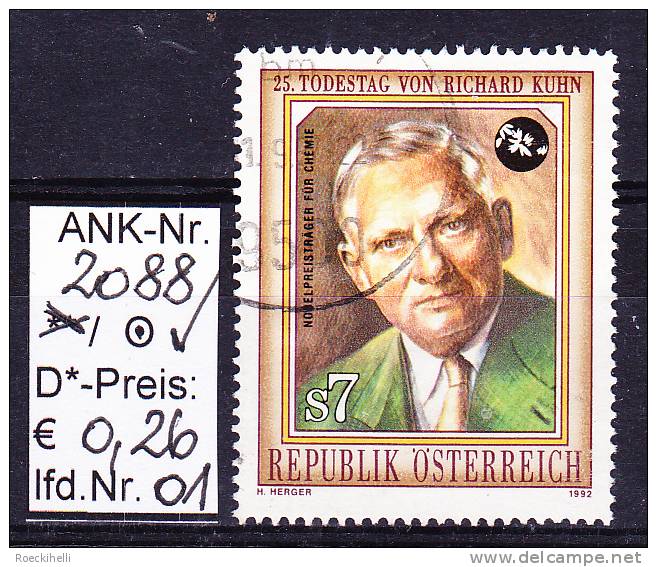 27.3.1992 -  SM Aus Satz "Naturwissenschaftler"  -   O  Gestempelt  -  Siehe Scan  (2088o 01-04) - Used Stamps
