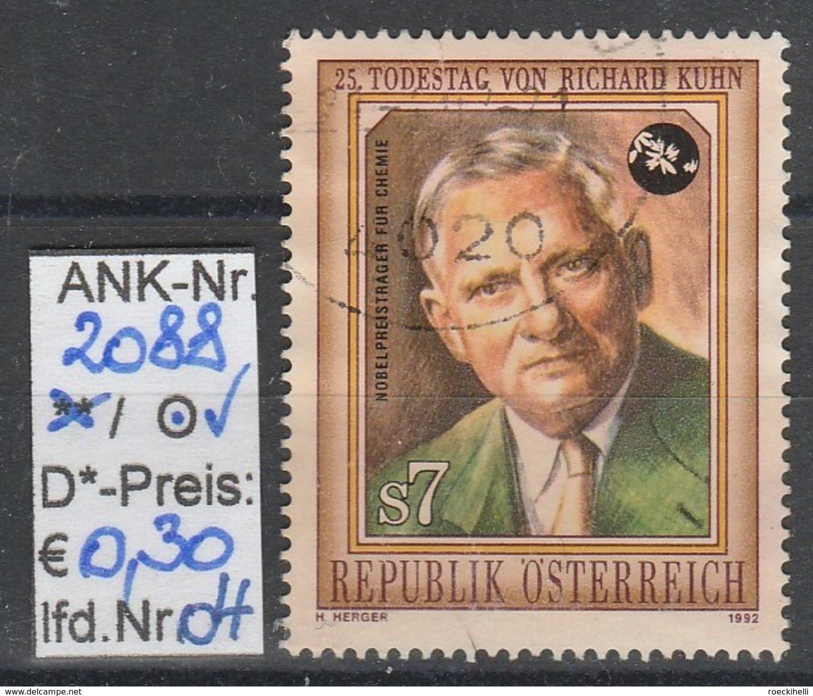 27.3.1992 -  SM Aus Satz "Naturwissenschaftler"  -   O  Gestempelt  -  Siehe Scan  (2088o 01-04) - Used Stamps