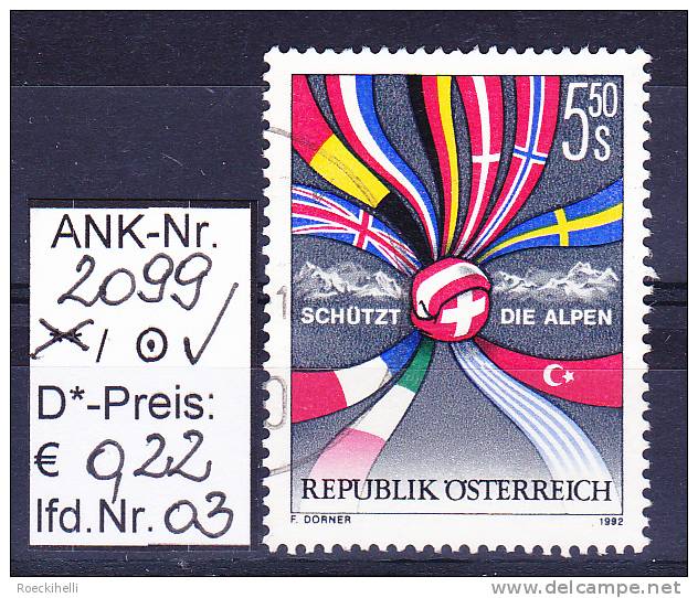 22.5.1992 -  SM  "Schützt Die Alpen"  -   O  Gestempelt  -  Siehe Scan  (2099o 01-19) - Gebraucht