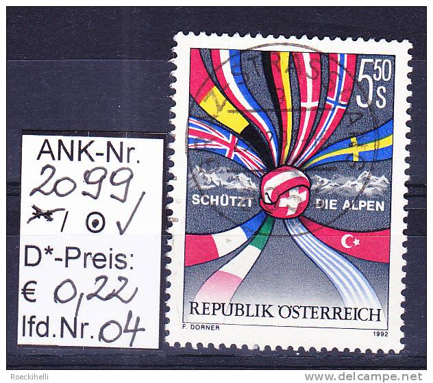 22.5.1992 -  SM  "Schützt Die Alpen"  -   O  Gestempelt  -  Siehe Scan  (2099o 01-19) - Gebraucht