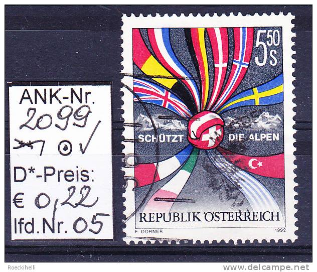 22.5.1992 -  SM  "Schützt Die Alpen"  -   O  Gestempelt  -  Siehe Scan  (2099o 01-19) - Oblitérés