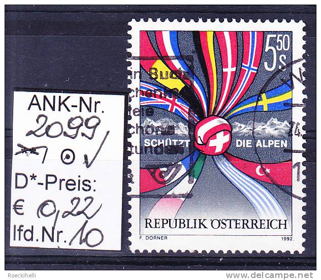 22.5.1992 -  SM  "Schützt die Alpen"  -   o  gestempelt  -  siehe Scan  (2099o 01-19)