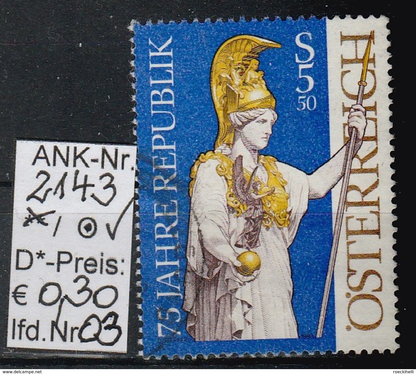 12.11.1993  -  SM  "75 Jahre Republik Österreich"  -  O  Gestempelt - Siehe Scan  (2143o 01-06) - Used Stamps