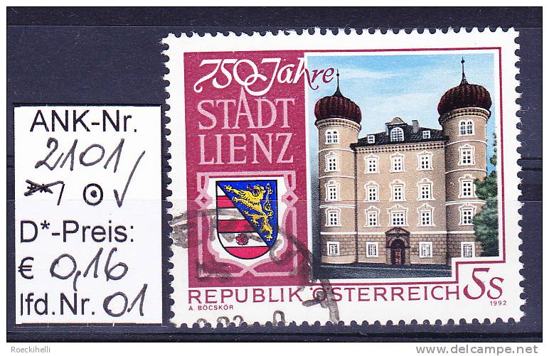 17.6.1992 -  SM  "750 Jahre Stadt Lienz"  -   O  Gestempelt  -  Siehe Scan  (2101o 01-06) - Usati
