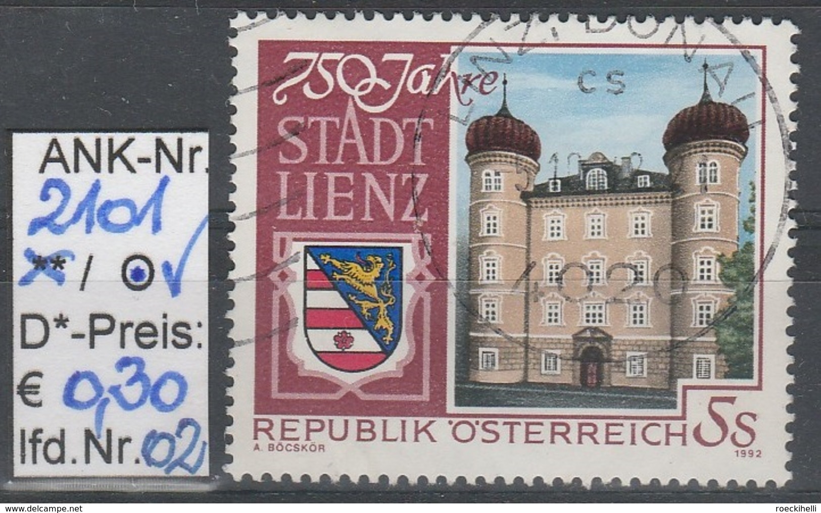 17.6.1992 -  SM  "750 Jahre Stadt Lienz"  -   O  Gestempelt  -  Siehe Scan  (2101o 01-06) - Usati