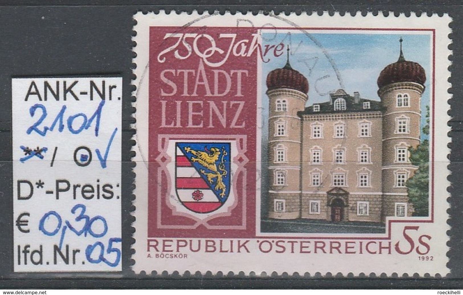 17.6.1992 -  SM  "750 Jahre Stadt Lienz"  -   O  Gestempelt  -  Siehe Scan  (2101o 01-06) - Oblitérés