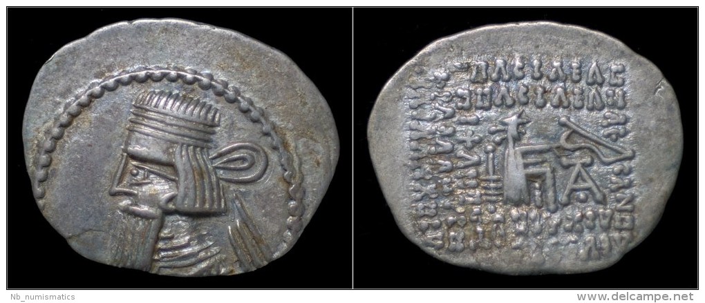 Parthian Kingdom Artabanos II AR Drachm - Greche