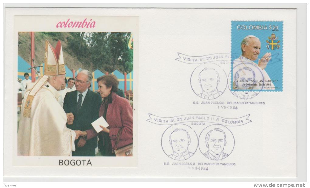 Col099 /  KOLUMBIEN - Papstbesuch 1986, BRIEF - Kolumbien