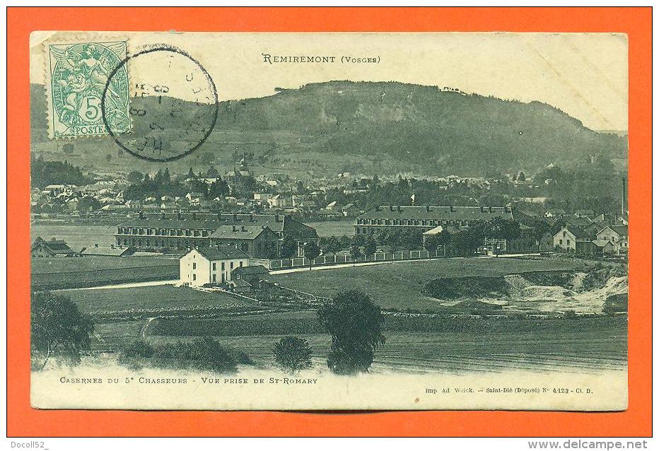 Dpt  88  Remiremont  "  Caserne Du 5° Chasseurs - Vue Prise De Saint Romary " - Remiremont