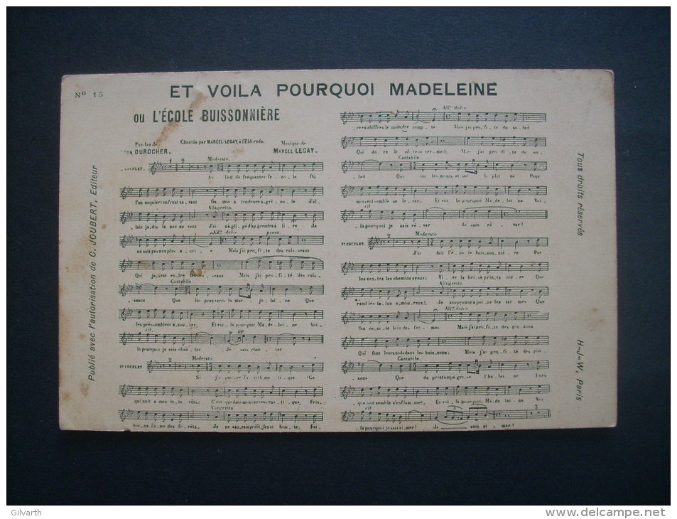 Partition Et Voila Pourquoi Madeleine Paroles Durocher Musique Marcel Legay  - Non Circulée L225A - Musique Et Musiciens